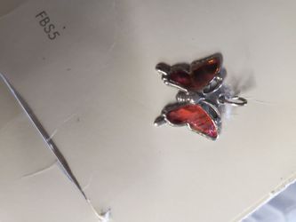 Orange butterfly pendant