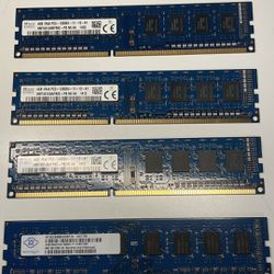 DDR3 RAM 5x4gb Lot - 1600mhz PC3-12800U