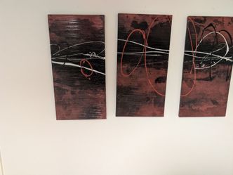 Abstract Canvas Wall Art Triptych Set of 3