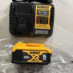 Dewalt Xr 20v  Batery 5.0 And Charger  