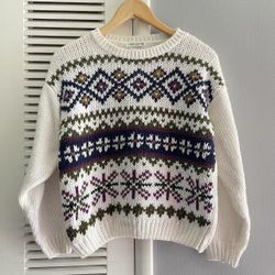 Vintage Currants Hand Loomed Crewneck Sweater 
