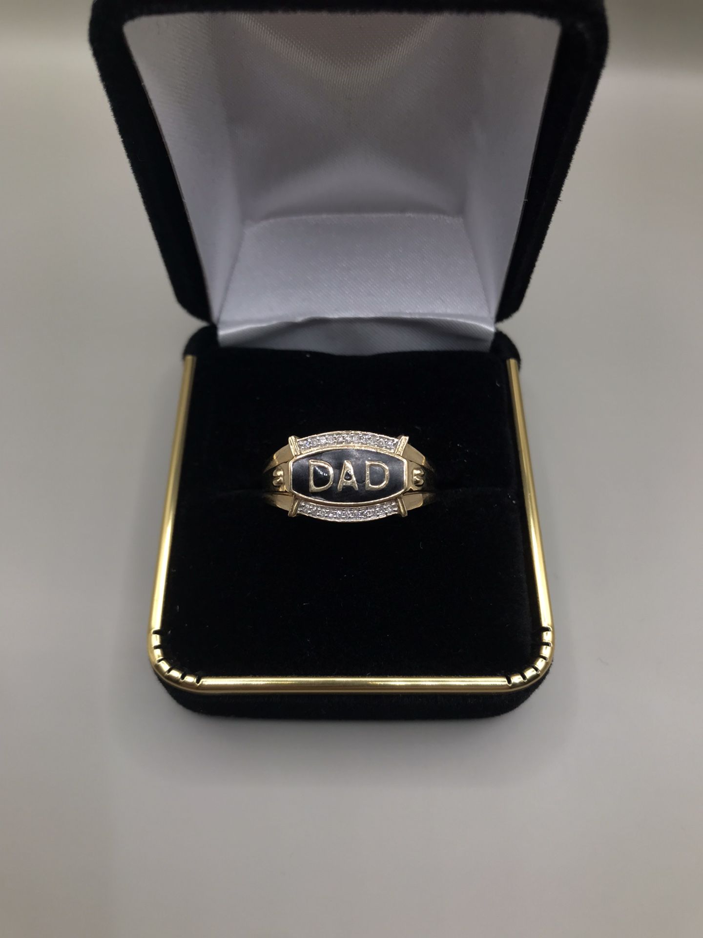 10K Gold Dad Ring w/ .08 CT Diamond – Bold & Meaningful Gift
