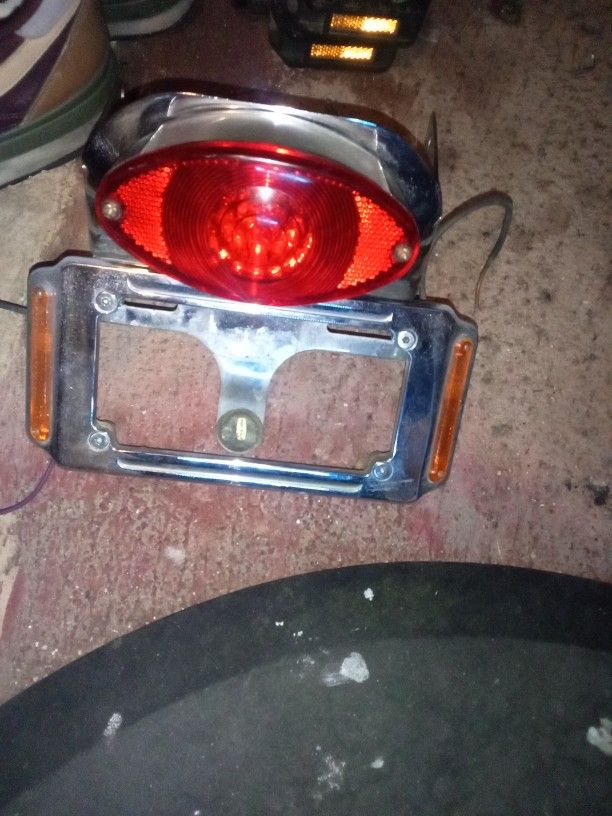 Cat Eye Tail Light And Mount License Plate For Motorcycle