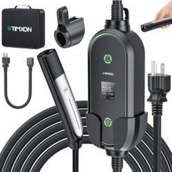 Level 2 & Level 1 EV Charger for Tesla Mobile Charging, 16A ETL Certified 110/240V EV Car Charger with 25ft Extension Cords, NACS Connector, NEMA 6-20