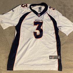 Russell Wilson – Denver Broncos #3 White Nike Game Jersey, Size: XL