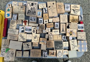 200 new and used art rubber stamps