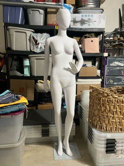 Glossy White Abstract Adult Female Fiberglass Fashion Mannequin with Base