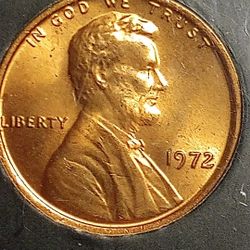 1972 Dd Lincoln Red Penny Red