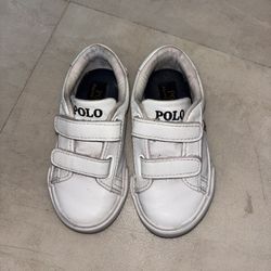 Polo White Leather Sneakers - Size 6 1/2