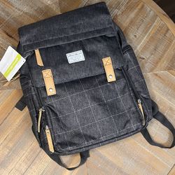 EDDIE BAUER 1st Adventure Cascade Backpack Baby Diaper Bag Gray plaid