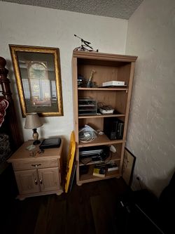 Book shelves with night stand