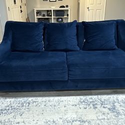 Blue Sofa With Loveseat 