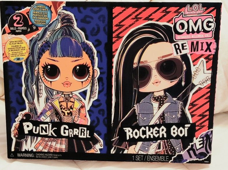 LOL Surprise OMG Remix Punk Grrrl & Rocker Boi New $50