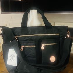 Black Large Bag With Accessories And With Straps Large
