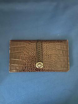 Brighton croc-embossed leather bi-fold checkbook wallet
