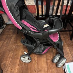 Graco pink And Black Car Seat And Stroller