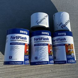 Henry Fortyflash flashing tape for windows, doors. Size 9". Each Roll 9" For $25