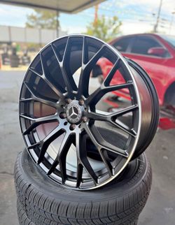 🔥20” MERCEDES BENZ WHEELS SATIN BLK AMG 5x112 RIMS + NEW TIRES WHEEL & TIRE PACKAGE IN STOCK