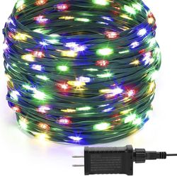 TOUBIK 300&600 LChristmas Lights Outdoor Indoor,110Ft 8 Modes Warm White End-to-End Connectable Fairy String Light Plug in for Xmas Tree Party Wedding