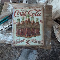 Vintage Coca-Cola Sign Made Of Tin 