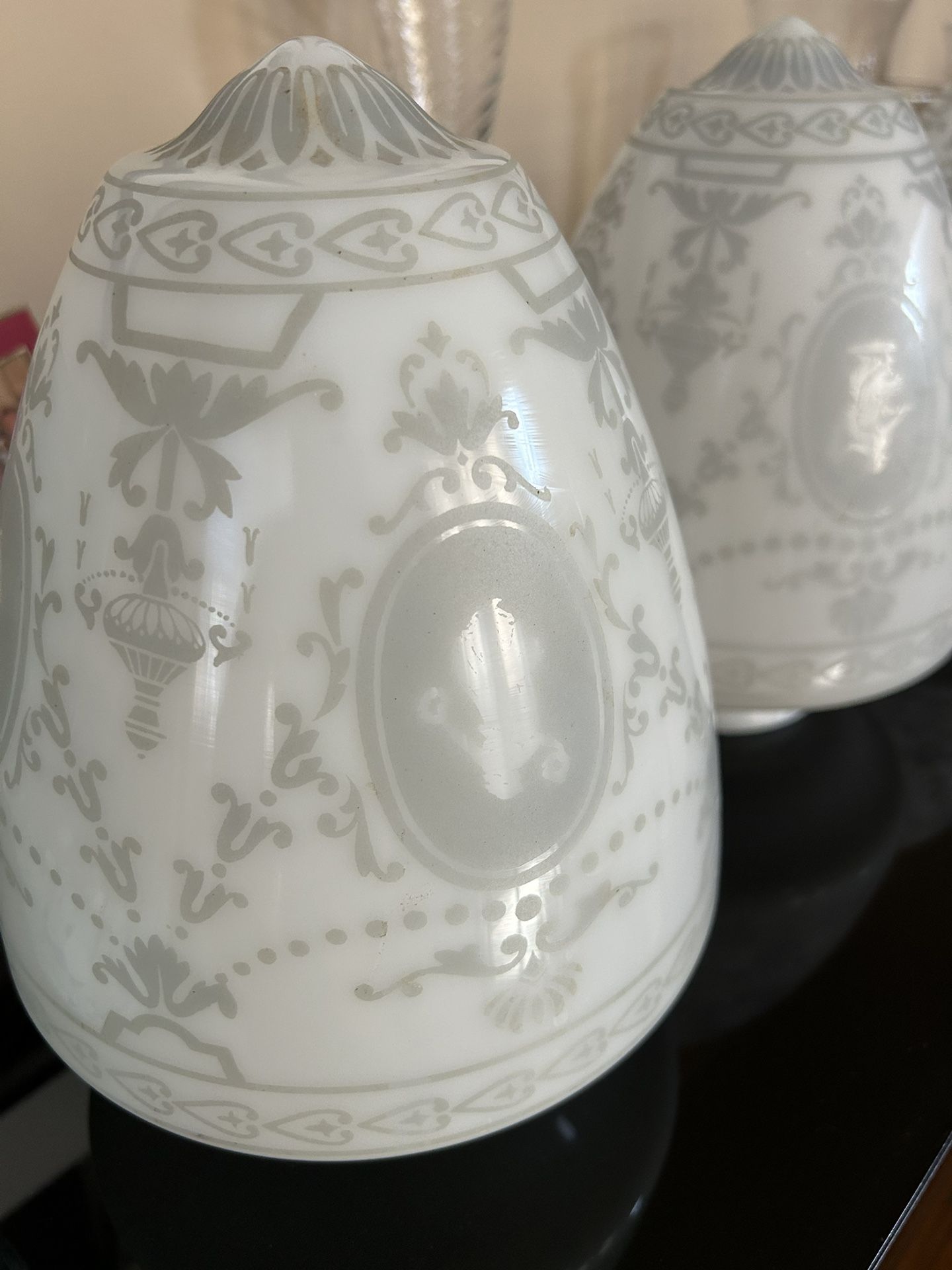 antique glass lampshades for pendant lamp vintage (NOT SOLD)