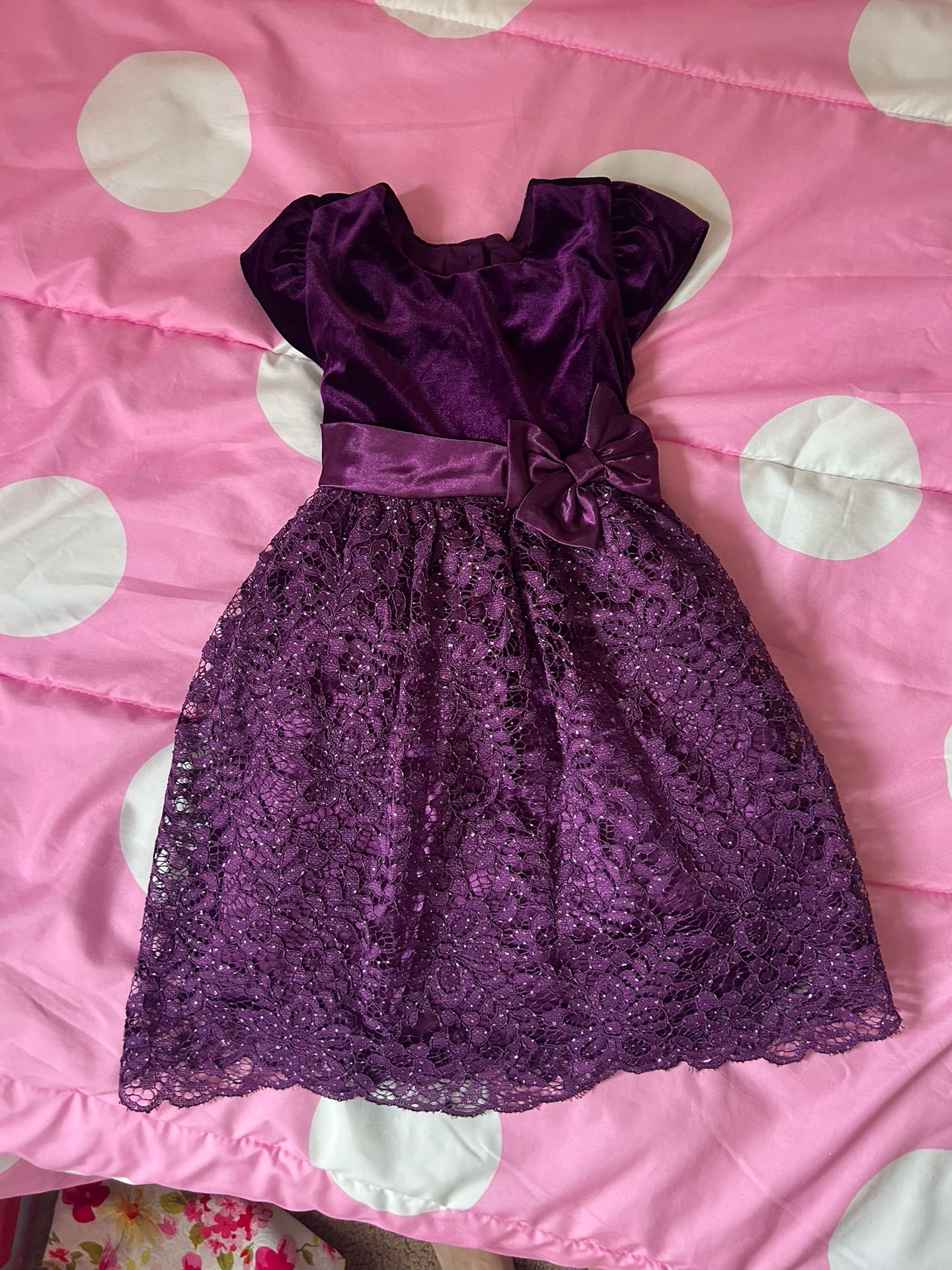 3T Purple Velvet-like dress