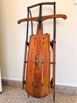 Vintage Flexible Flyer wood and steel runner snow sled