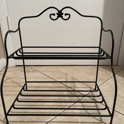 Longaberger Foundry Collection Wrought Iron Small Baker's Rack 2 Shelves