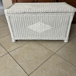 White Wicker Chest 