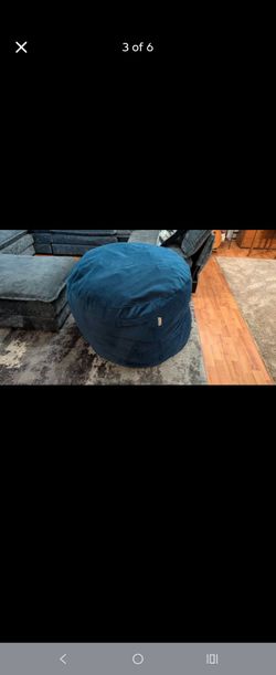Giant Navy Blue Velvet Bean Bag Chair - Large Lounger for Adults or Kids Room