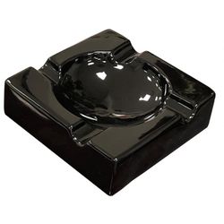 Ceramic Ashtray: Glossy Black