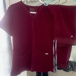 Burgundy Gently Used Figs scrubs 