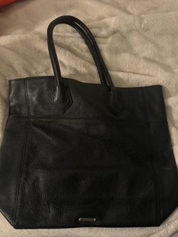 Black Pebbled Leather Tote Bag