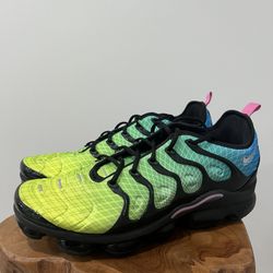 NIKE AIR VAPORMAX  RUNNING SHOES AURORA GREEN BLUE BLACK 924453-302 SIZE 13