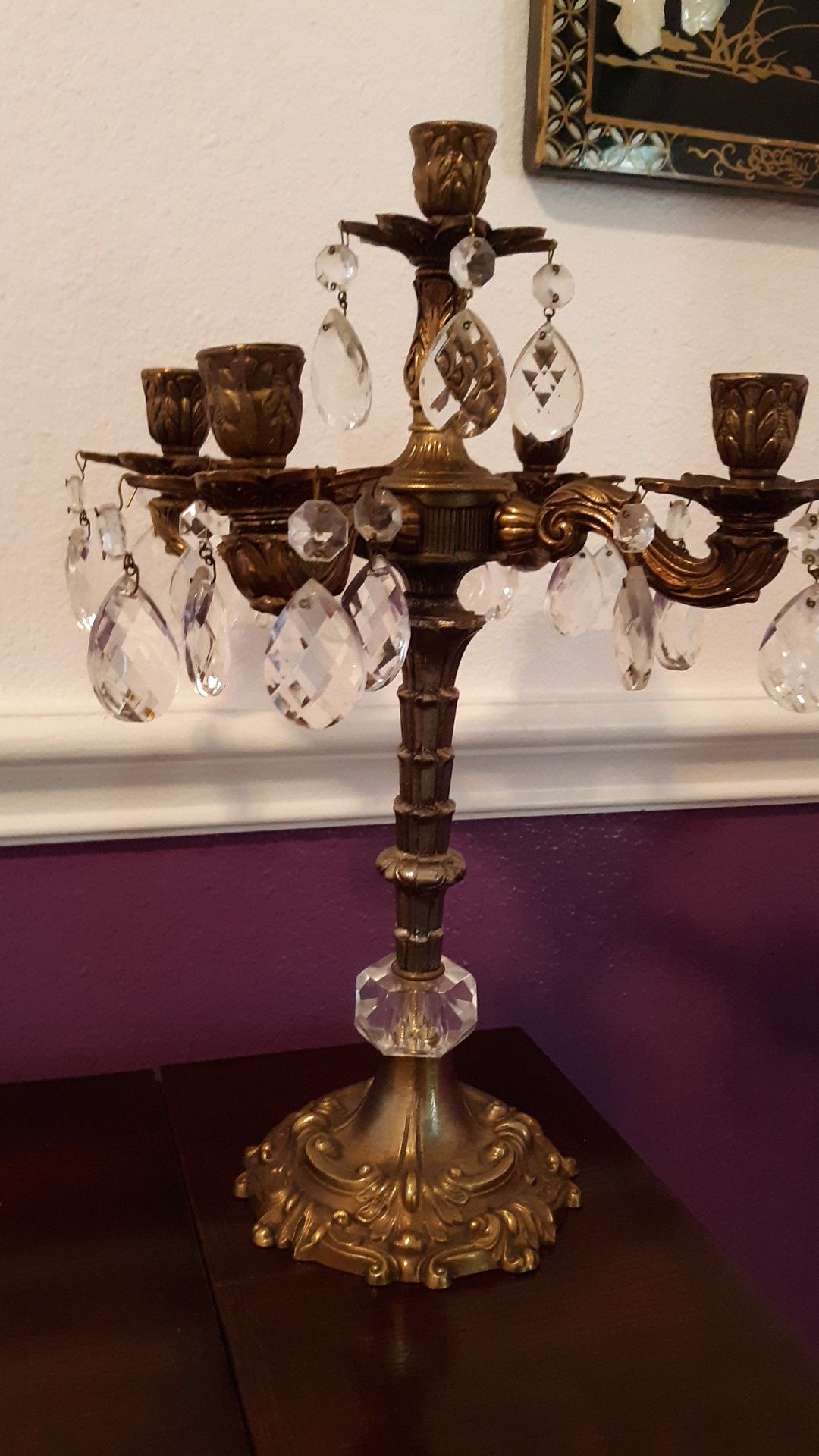 Vintage brass candelabra.