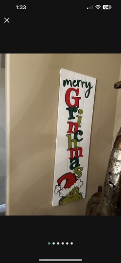 Grinch Christmas Sign 