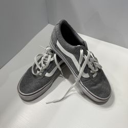 Grey And White Vans Trainers
