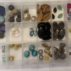 Jewelry Beads Stone Vintage Swarovski Crystal Rock Pendants