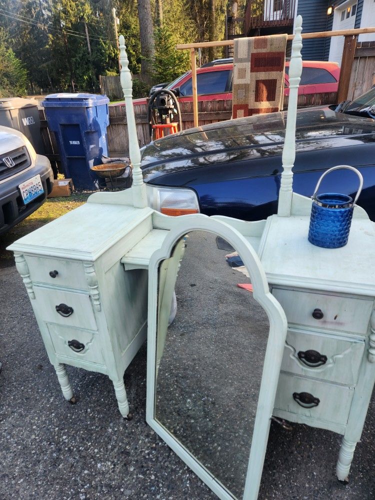 Antique Vanity W/ Mirror