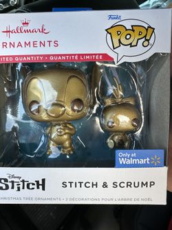 Funko Ornament Stitch & Scrump Gold Chase $60