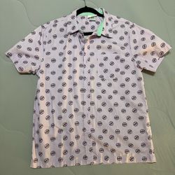 Disney Parks Pixar Movie UP Grape Soda Cap Button Down Shirt