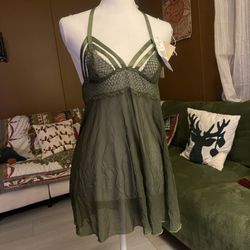 Sheer Green Lingerie Dress
