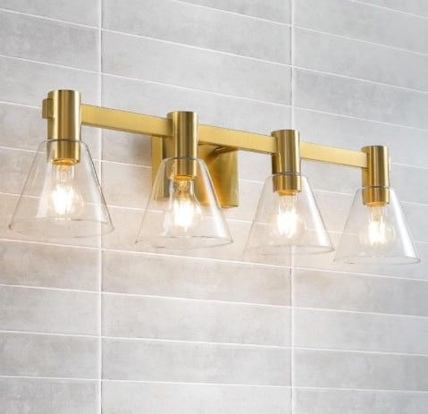 (New in Box)
CCYCOL good bathroom light fixture 4 light vanity light with clear glass shade /13-WS-2166