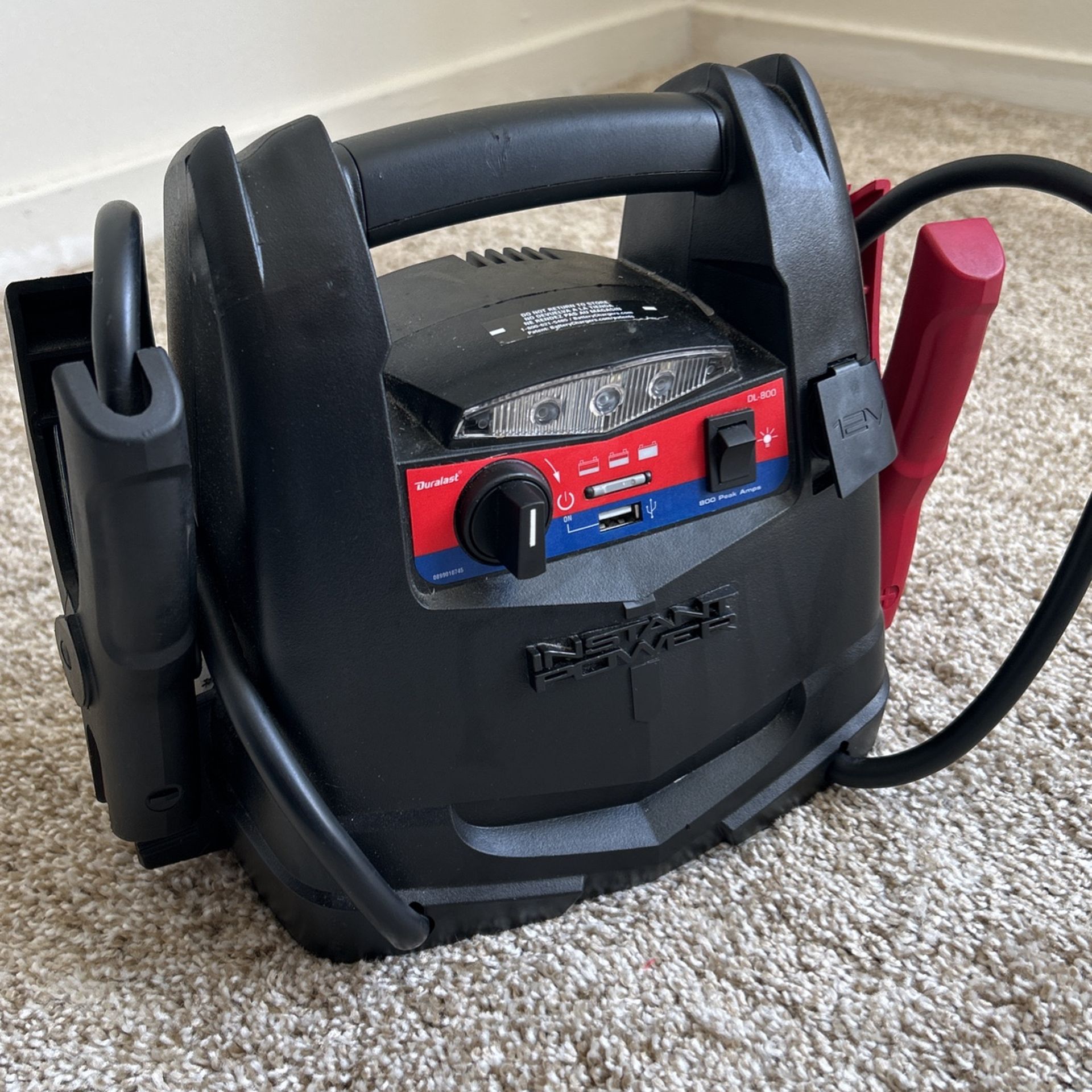 🧑 Only $30.00 DURALAST 1000 Watt PORTABLE Car Battery Booster/Jump Starter🧑
