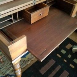 Antique Hekman Spinet Folding Desk, Compact 34"w