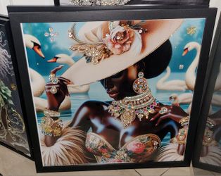 **SALE 20% OFF** Embellished Canvas Art
