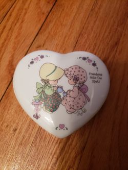 Vintage Precious Moments glass container with lid