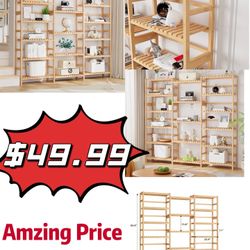 Triple Wide 6-Tier Bookshelf and Bookcase,Large Freestanding Book Shelf with 17 Open Display Shelves, Tall Bookshelf Plant Flower Shelf Rack Storage O