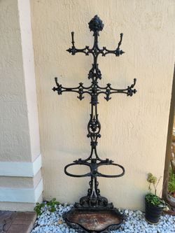 Victorian Cast Iron Hall Tree Coat Rack