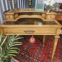 Vintage French-style Burlwood Writing Table 